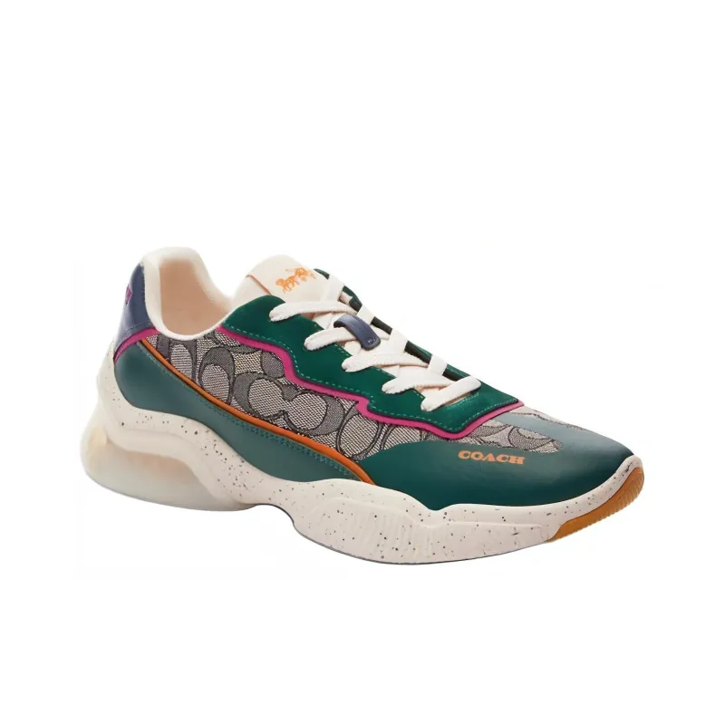 COACH Low Top Casual Shoes Men's Dark Green-1