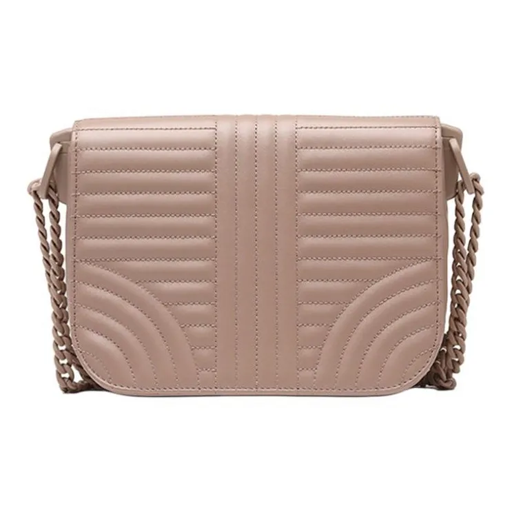 PRADA Leather Shoulder Bag Crossbody Bag Women's Nude-1