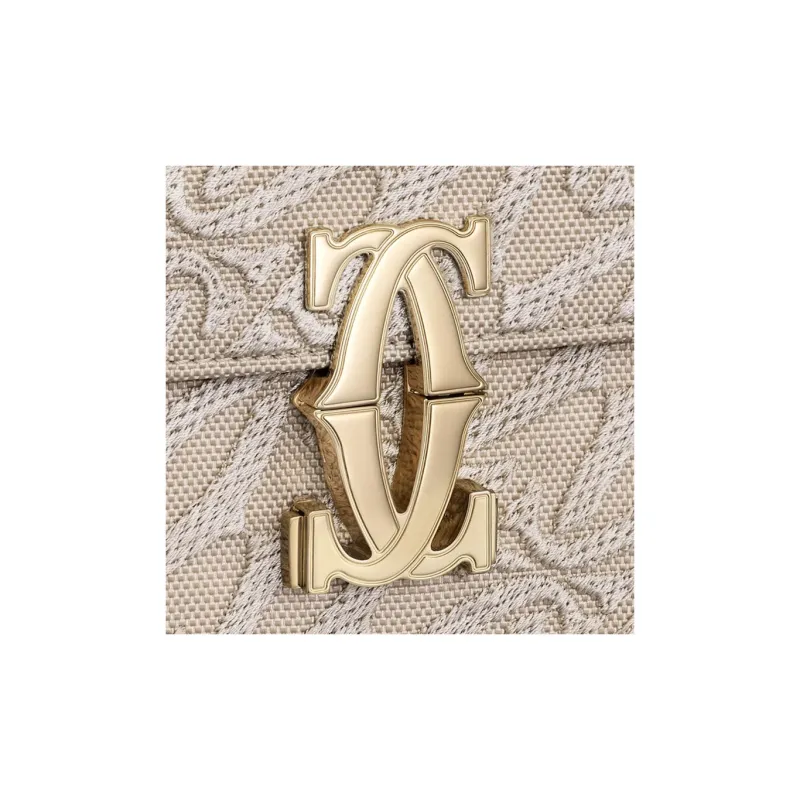 CARTIER C De Cartier Collection Calfskin Shoulder Bag Crossbody Bag Women's Beige-4
