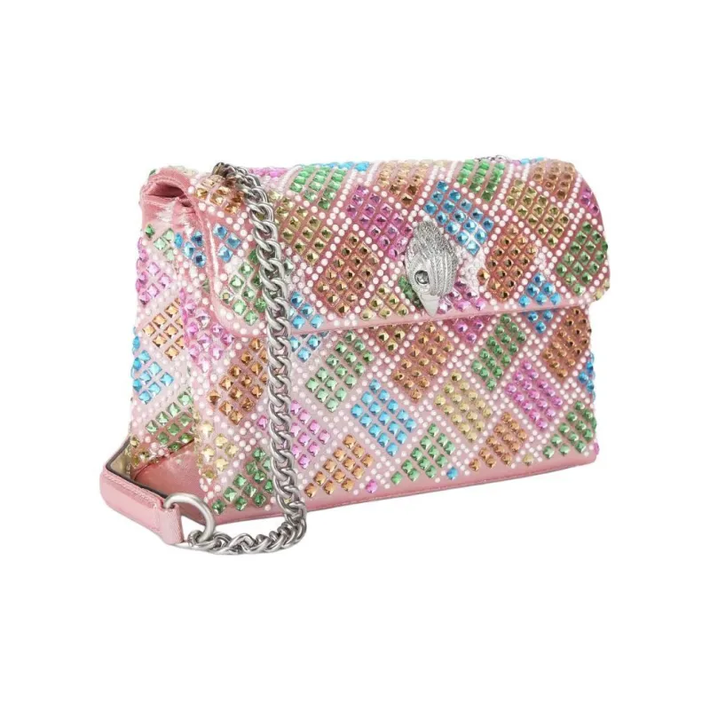 Kurt Geiger London Crystal Fabric Shoulder Bag Crossbody Bag Medium Size Women's Bronze-1
