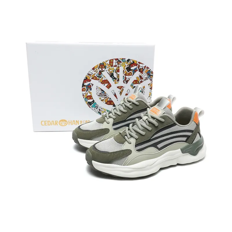 CEDAR HAN Shock Absorbers Slip Resistant, Abrasion Resistant, Breathable Low Top Chunky Sneakers Unisex-9