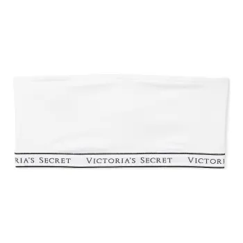 Victoria's Secret PINK Logo Cotton Wireless Bandeau Bralette/Vs White Bra Women's White