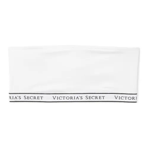 Victoria's Secret PINK Logo Cotton Wireless Bandeau Bralette/Vs White Bra Women's White