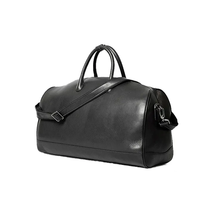 DOSRFINI Genuine Leather Top Grain Cow Leather Travel Bag Regular Men's Black-1