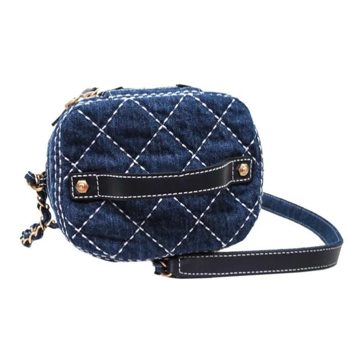CHANEL Canvas Portable Canvas Shoulder Bag, Crossbody Bag Women's Denim Blue-2