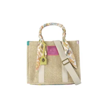 Kurt Geiger London Denim Fabric Canvas Bag Shoulder Bag Crossbody Bag Handbag Women's White & Multicolor