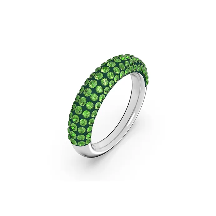 Swarovski Rhodium-Plated Faux Crystal Rings Women's Green-1