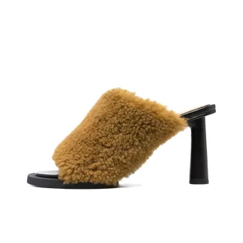 Jacquemus Shearling Asymmetric 75mm Mules