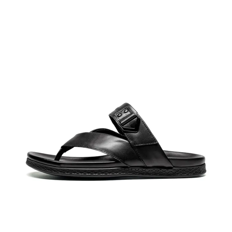 LEAVELAND Quick Dry Flip Flops Men's Black-0