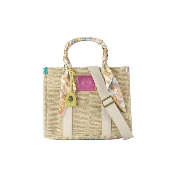 Kurt Geiger London Natural Woven Fabric Shoulder Bag Crossbody Bag Handbag Women's Beige