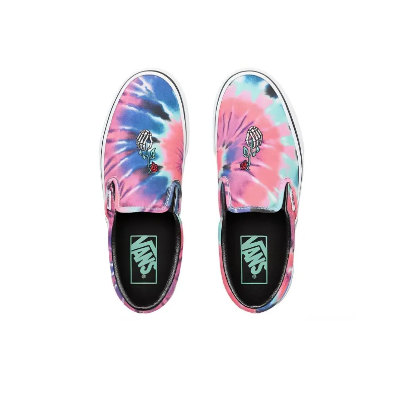 Vans Classic Slip On Tie Dye Skeleton Rose Women's-3