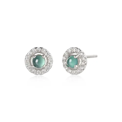 Oriental Yacui Jadeite Stud Earrings Women's