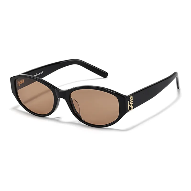 Fakeme Oval Sunglasses Women's Black-0