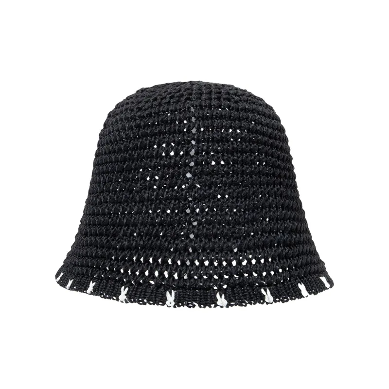 BAIJUAN Straw Woven Polyester Bucket Hats Unisex-4