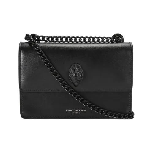 Kurt Geiger London Kensington Heart shaped Crossbody Bag Cow Leather Shoulder Bag Crossbody Bag Small Size Women's Black