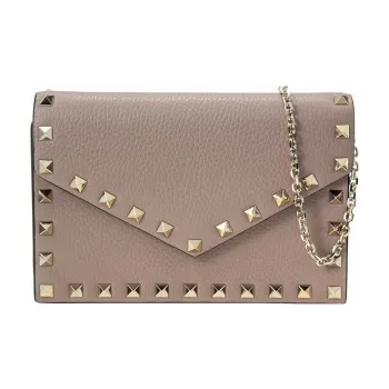 Valentino Cow Leather Clutches Shoulder Bag Crossbody Bag Regular Women's Pink