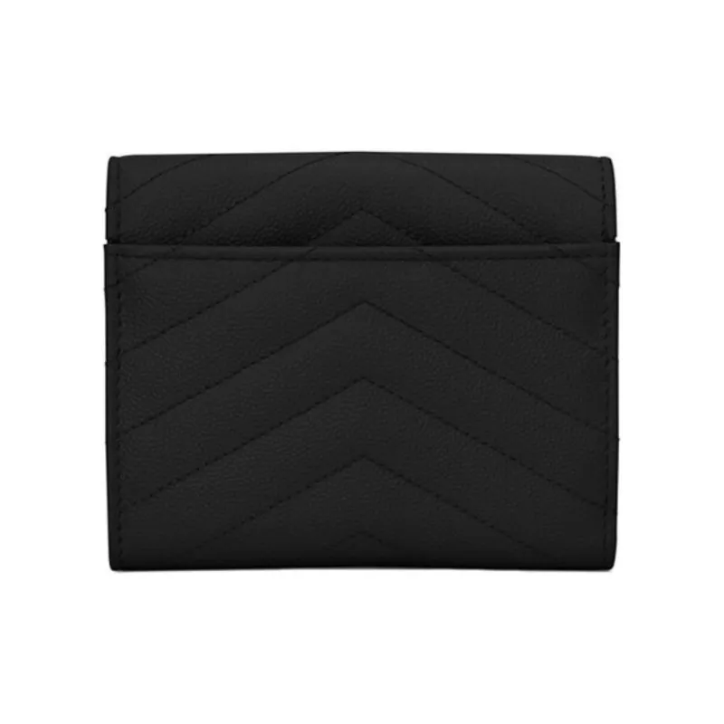 SAINT LAURENT Monogram Quilted Leather Wallet Bag Women's Black-2