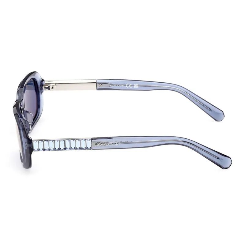 Swarovski Subject To Official Website Irregular Shape Sunglasses Women's Blue-2