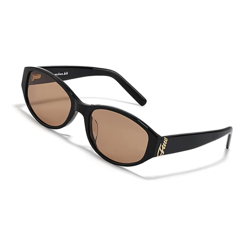 Fakeme Oval Sunglasses Women's Black-2