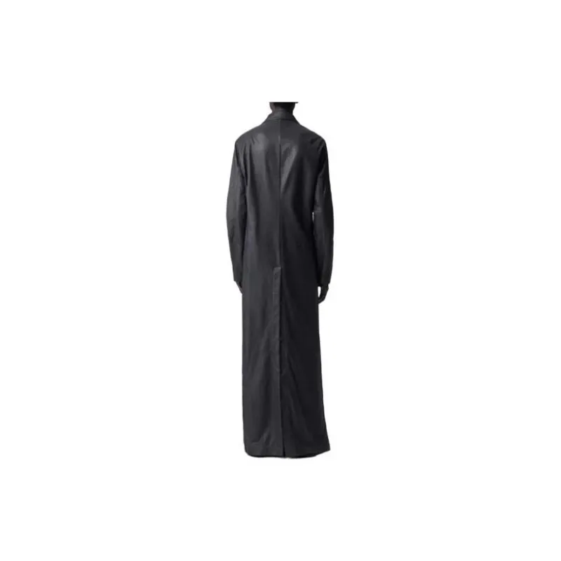 Ann Demeulemeester Peet X-Long Deconstructed Coat Leather Jacket Men's Black-1