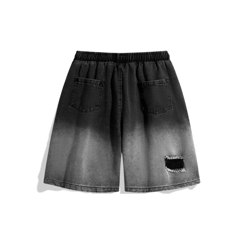 NOTFORMAD Denim Shorts Unisex Black-1