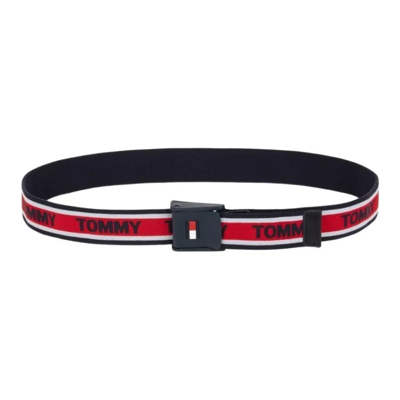 Tommy Hilfiger Letter Logo Smooth Buckle Belt Kids' Red-0