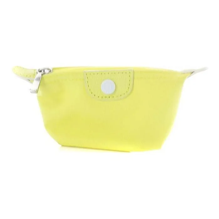 LONGCHAMP Le Pliage Club Cowhide Patchwork Canvas Canvas Bag Clutch Coin Purse Women's Light Yellow-0