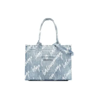 Balenciaga Denim Tote Bag, Shopping Bag, Shoulder Bag, Crossbody Bag, Handbag Women's Light Blue