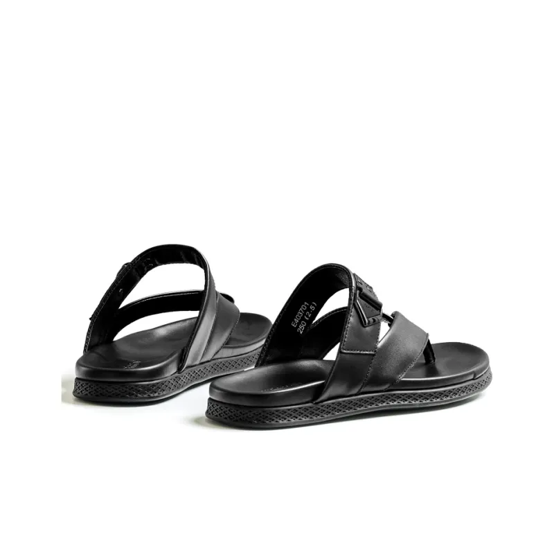 LEAVELAND Quick Dry Flip Flops Men's Black-2