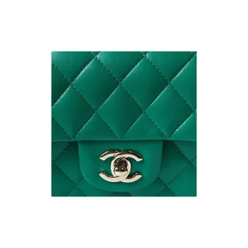CHANEL 23P Spring And Summer Classic Flap CF Sheepskin Shoulder Bag Crossbody Bag Handbag Mini Women's Green