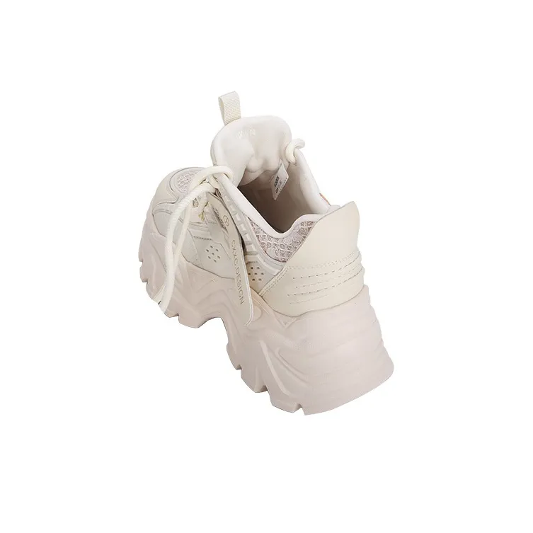 WOOS BOBO Breathable Lightweight Height Increasing Low Top Chunky Sneakers Women's-3