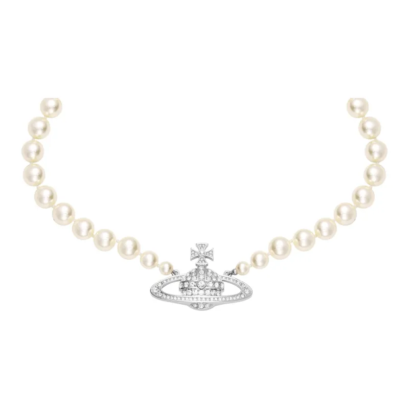 Vivienne Westwood One Row Pearl Bas Relief Choker-0