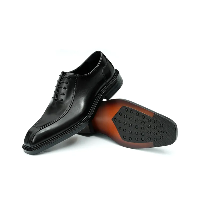 ASTON M.JAZZ Dress Shoes Men Low Top Black/Coffee-7