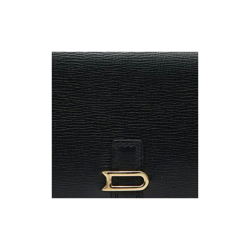 Delvau Opera Calf Grain Calfskin Wallet Women's Black-4