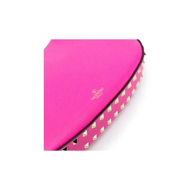 Valentino ROCKSTUD Calfskin Hobo Bag, Shoulder Bag, Crossbody Bag Women's Pink-2