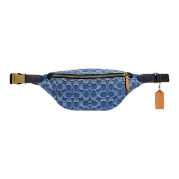 COACH Charter Denim Fabric Sling Bag, Fanny Pack Tubas Men's Denim Blue