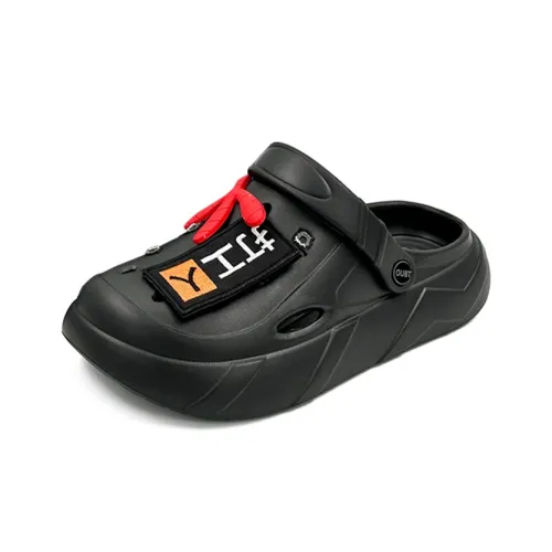 OUBT Platform Mules Shoes Clogs Unisex Black