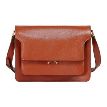 MARNI Trunk Calfskin Trunk Bag Clutch Shoulder Bag Women's Orange