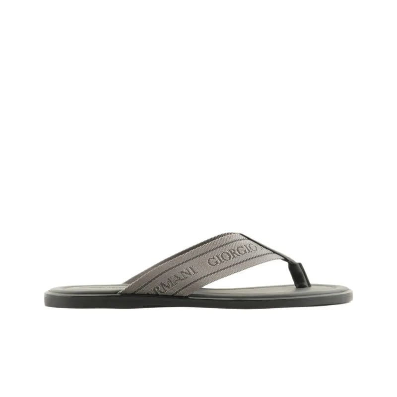 GIORGIO ARMANI Odor-Resistant Flip Flops Men's Black Gray Color-1
