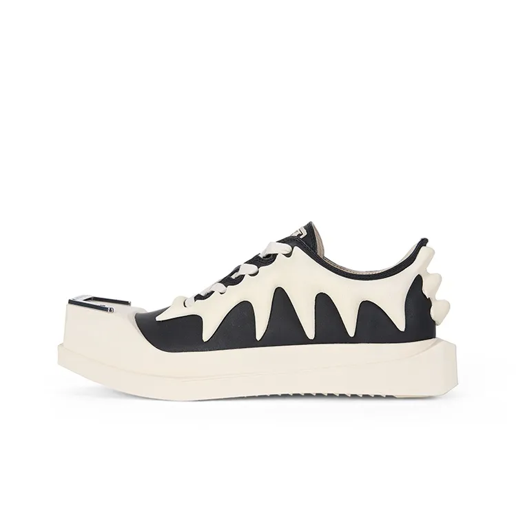 ANCIENT FOSSIL Low Top Trendy Board Shoes Unisex Black White-0