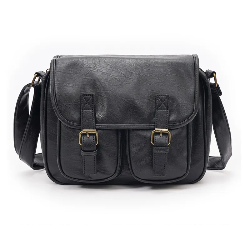CARTELO PVC Shoulder Bag Crossbody Bag Cycling Crossbody Bag Regular Unisex Black-0