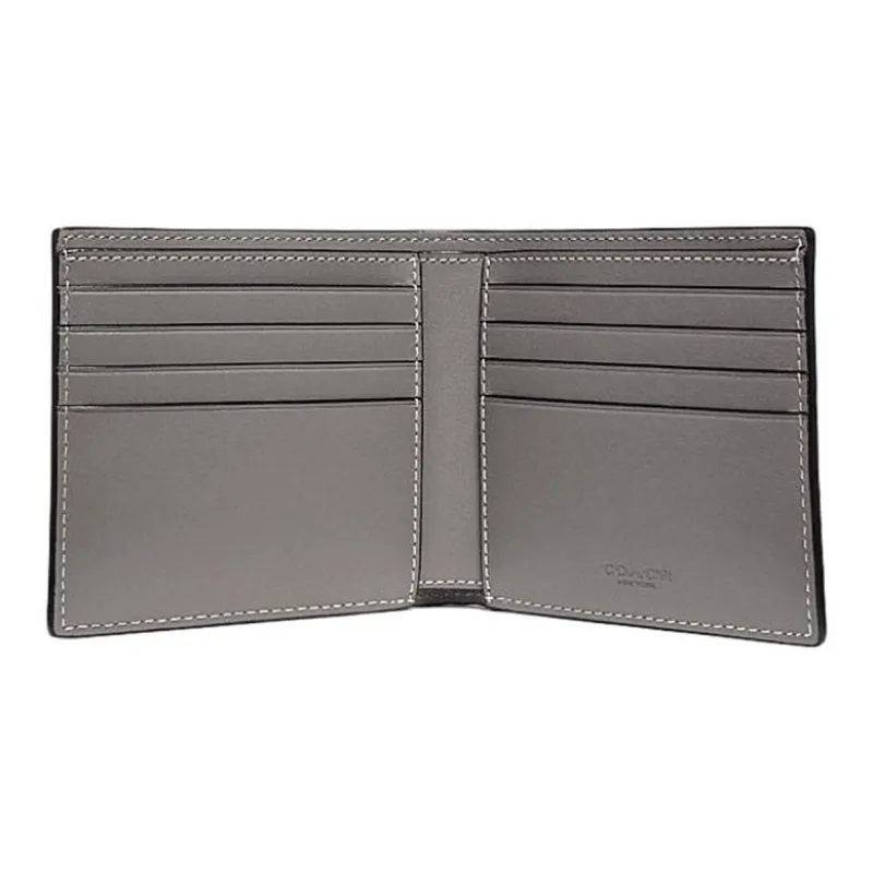 COACH Billfold Wallet Calfskin Wallet Men's Heather Gray-1