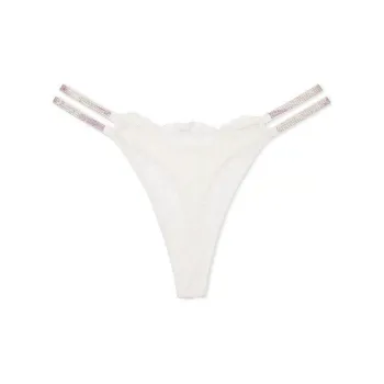 Victoria's Secret PINK VERY SEXY Double Shine Strap Lace Tg Panty/Ct We Underpants Women's 1 Pack White
