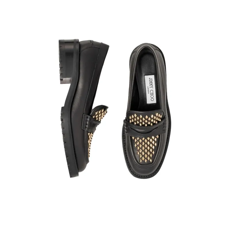 Jimmy Choo Deanna Stud-embellished Loafers-4