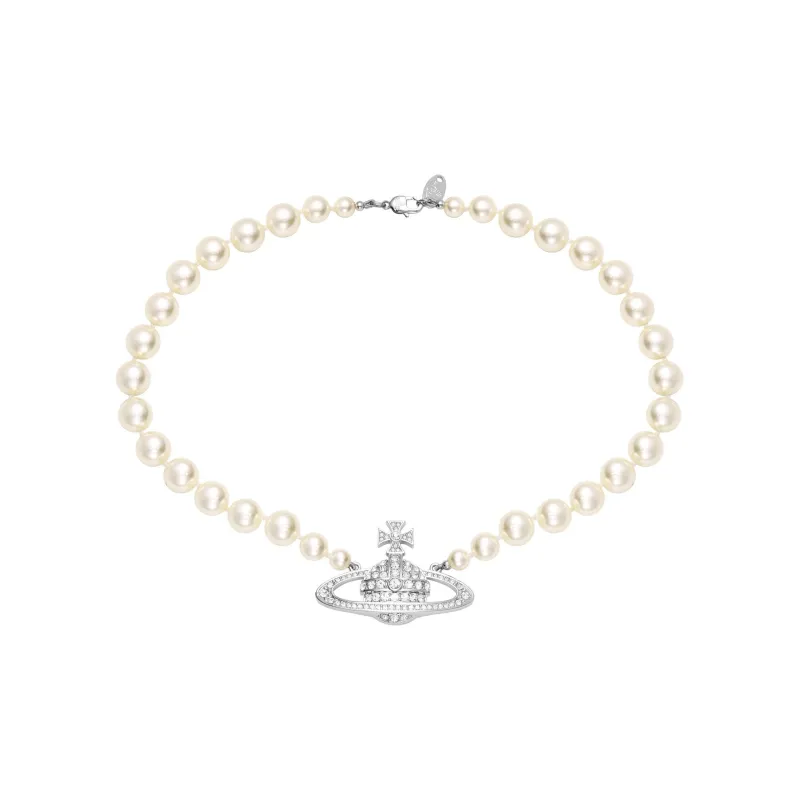 Vivienne Westwood One Row Pearl Bas Relief Choker-2