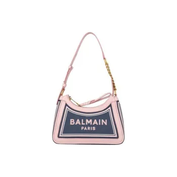BALMAIN B ARMY Cotton With Calfskin Handbag, Shoulder Bag Women's