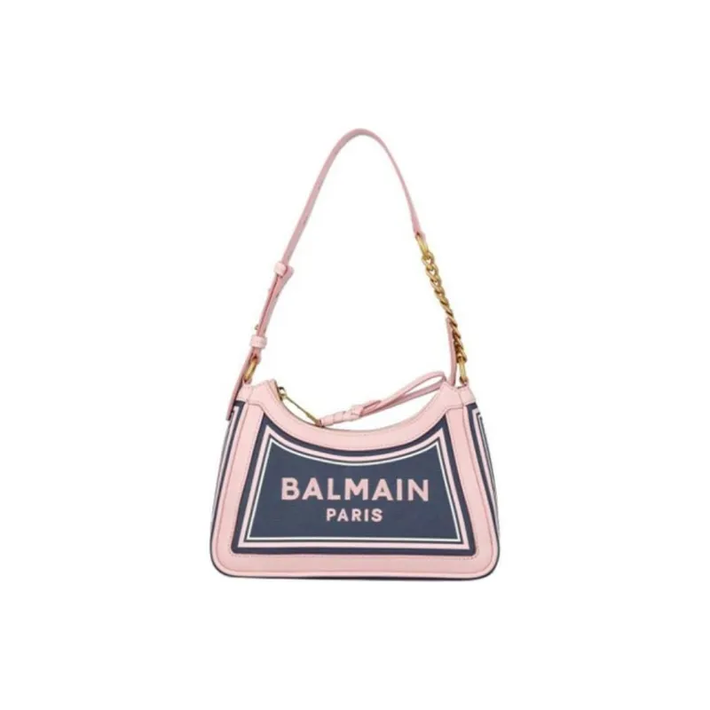 BALMAIN B ARMY Cotton With Calfskin Handbag, Shoulder Bag Women's-0