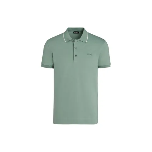 Ermenegildo Zegna Polo Shirts Men Gray Green