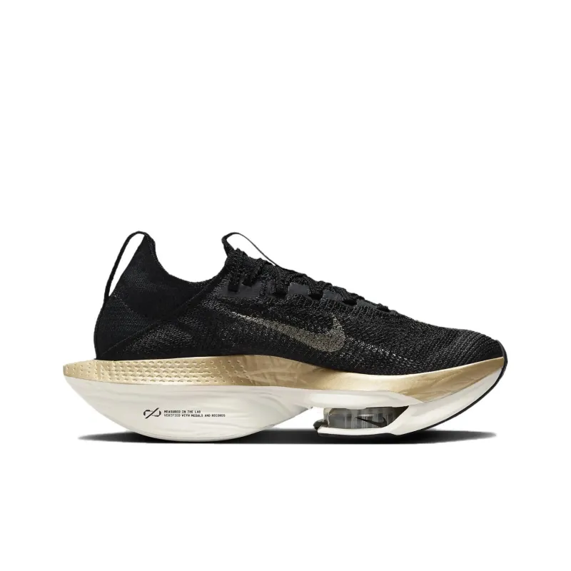Nike Air Zoom Alphafly Next% 2 Black Metallic Gold Grain Women's-1