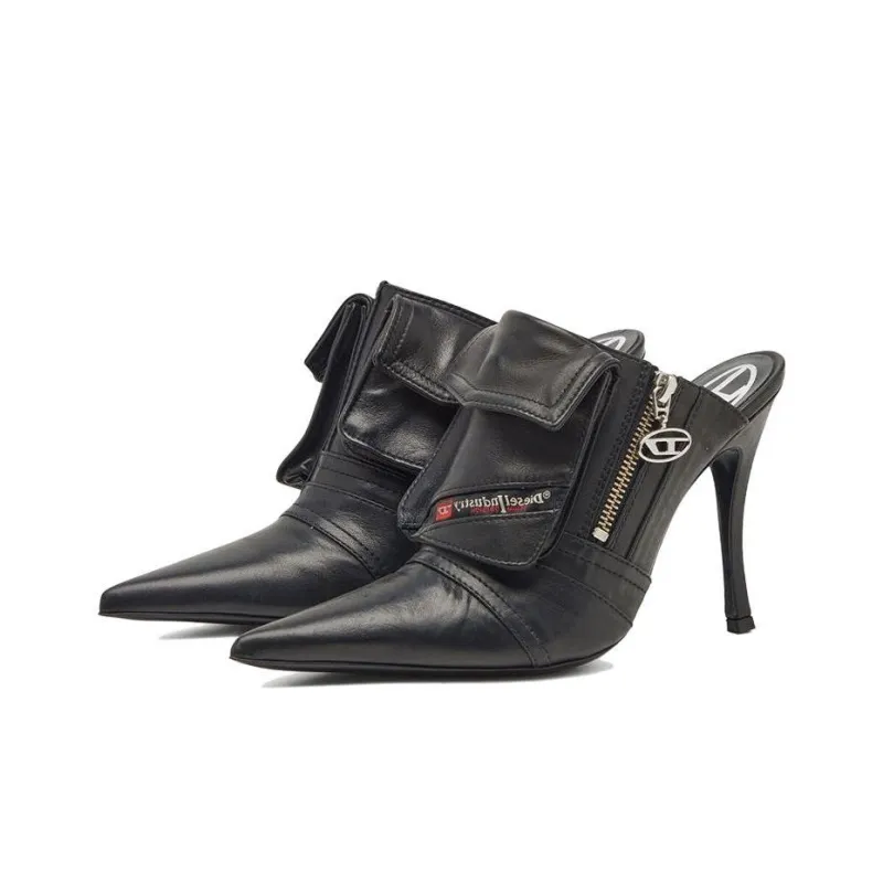 DIESEL D-Venus Pocket 100mm Leather Mules-2